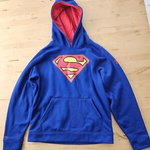 Under Armour Blue and Red Superman Hoodie Youth